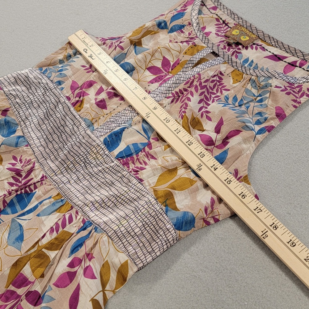 Forever 21‎ Floral Sleeveless Fit Flare Dress Tie Back Waist Boho Mini Size M - Picture 7 of 11